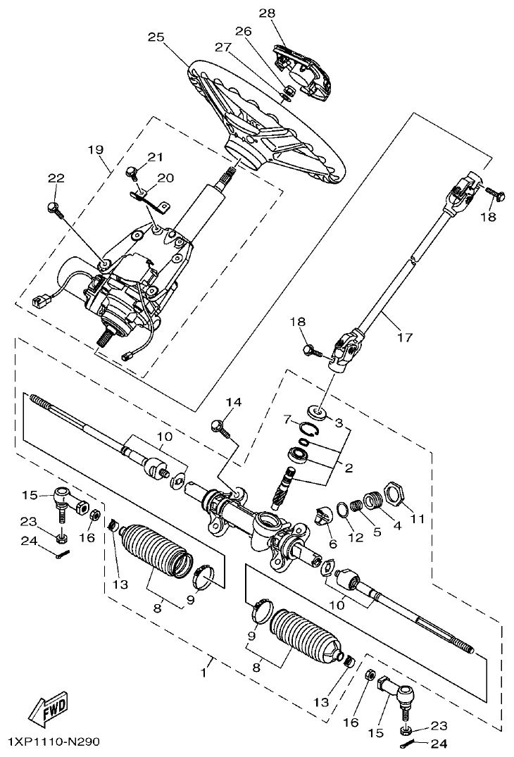 Yamaha VIKING1XP9_2014 STEERING parts diagram